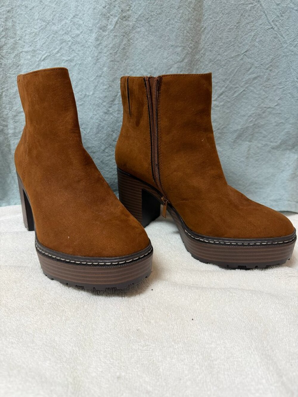 Chunky Heel Platform Ankle Boots